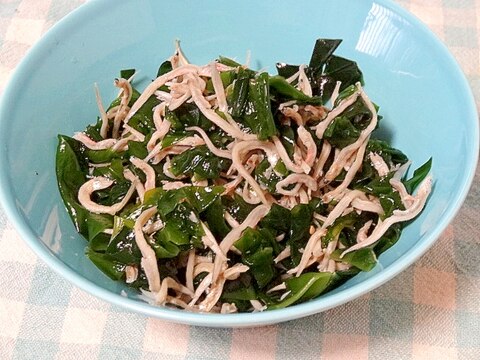 うちのおかず「わかめとじゃこの酢の物」